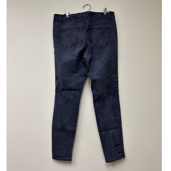 Adrenne Vittadini Size 10 Mid Rise 5 Pocket Skinny Leg Denim Jeans Faded Black - Picture 5 of 12